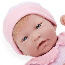 JC Toys La Newborn 17" All-Vinyl La Newborn with Blonde Hair in Pink Outfit. REAL GIRL!   568347987
